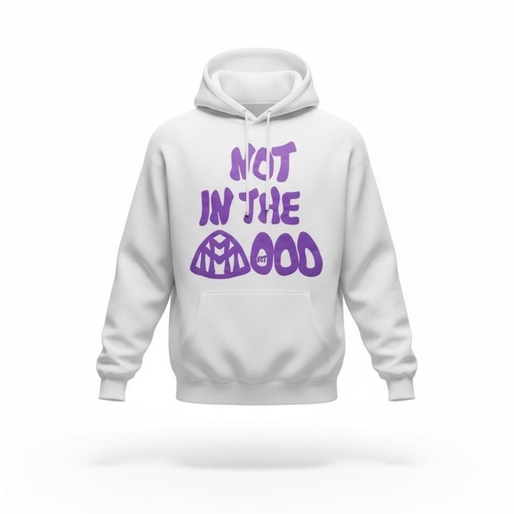 Mood Swings  Hoodie with purple 'Not in the Mood' Design 🆕